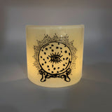Crystal Ball Fused Glass 4.25" Candle Shield Sconce
