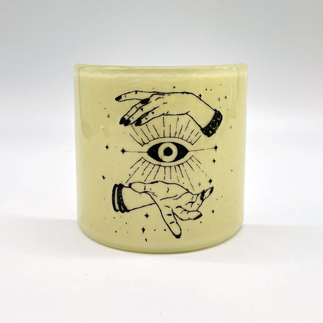 Evil Eye Fused Glass 4.25" Candle Shield Sconce