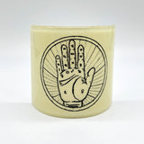 Palmistry Fused Glass 4.25" Candle Shield Sconce
