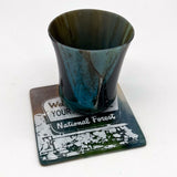 Welcome to Your Adventure National Forest  Fused Glass 4" Single Coaster
