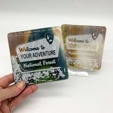 Welcome to Your Adventure National Forest  Fused Glass 4" Single Coaster
