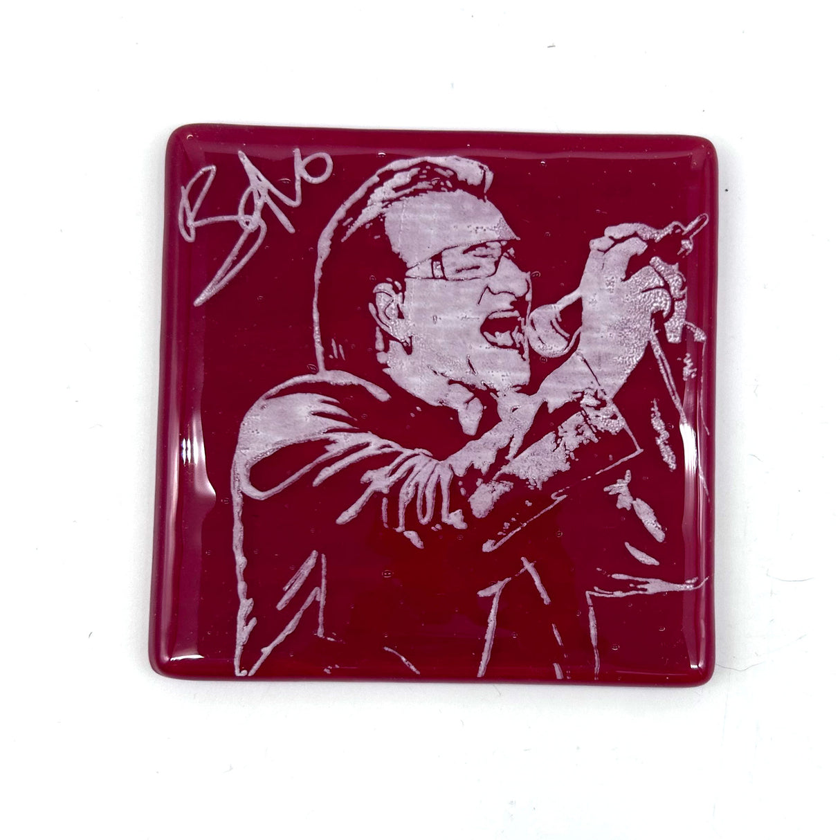 Bono  Fused Glass 4" Single Coaster