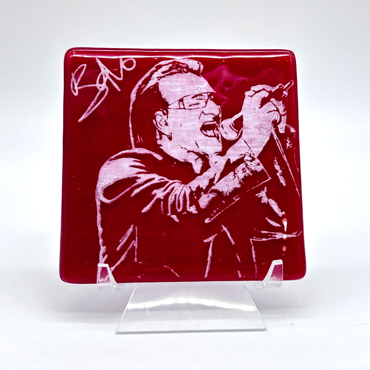 Bono  Fused Glass 4" Single Coaster