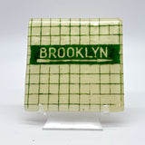 NYC Brooklyn Subway Tiles  Fused Glass 4" Single Coaster
