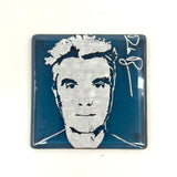 David Byrne Fused Glass 4" Single Coaster