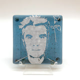 David Byrne Fused Glass 4" Single Coaster