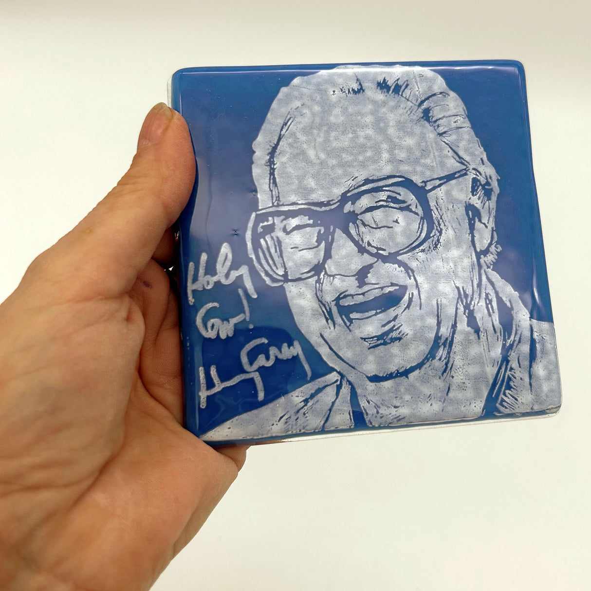 Haray Caray Chicago Fused Glass 4" Single Coaster