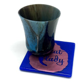 Cat Lady Handmade 4" Single Fused Glass Coaster
