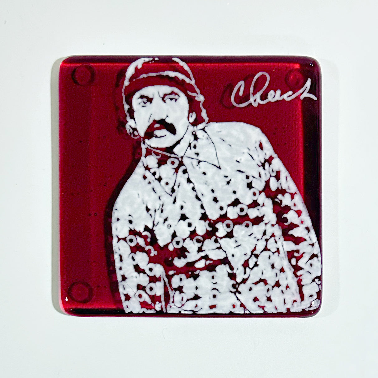 Cheech Marin  Fused Glass 4" Single Coaster