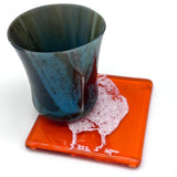 Backyard Chicken Handmade 4" Single Fused Glass Coaster