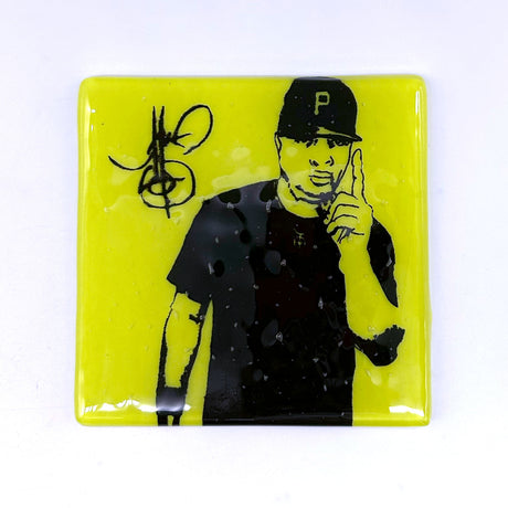 Chuck D  Fused Glass 4" Single Coaster