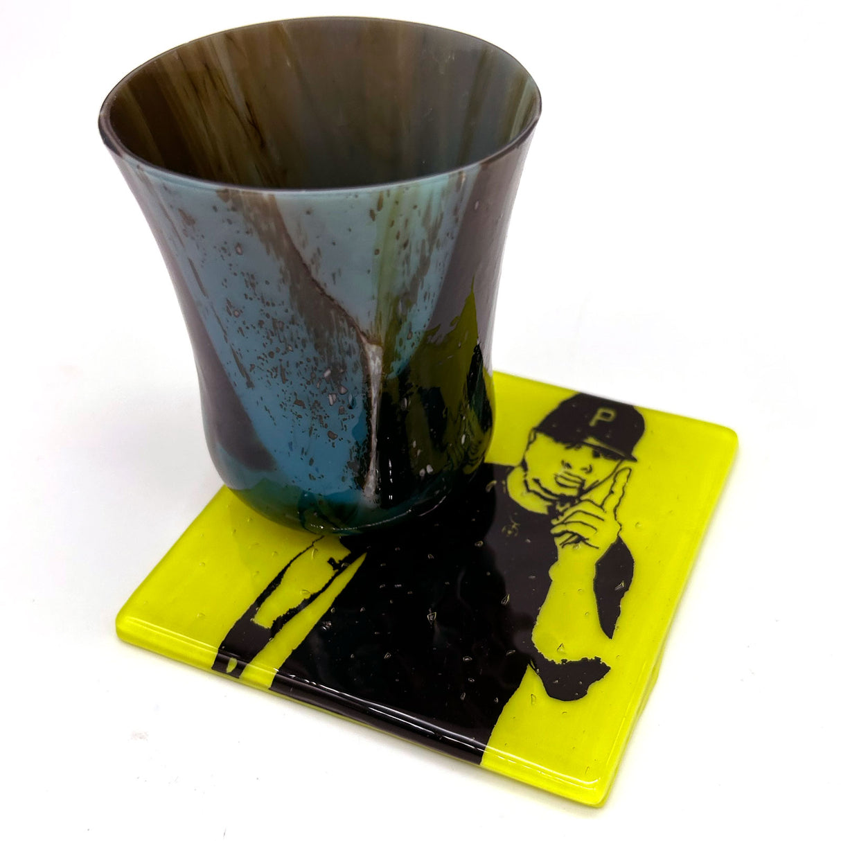 Chuck D  Fused Glass 4" Single Coaster