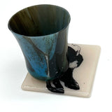 Cowboy Hat & Boots Fused Glass 4" Single Coaster