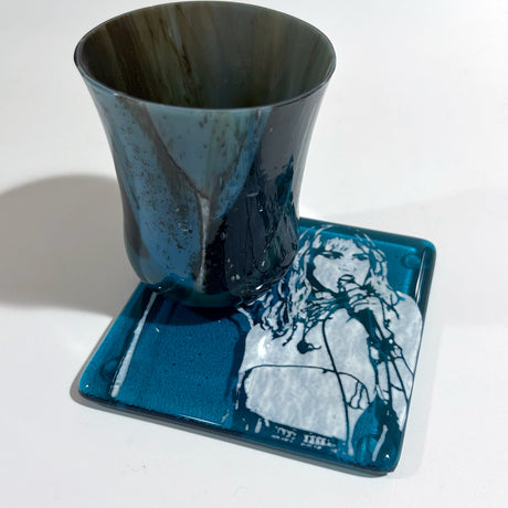 Miley Cyrus  Fused Glass 4" Single Coaster