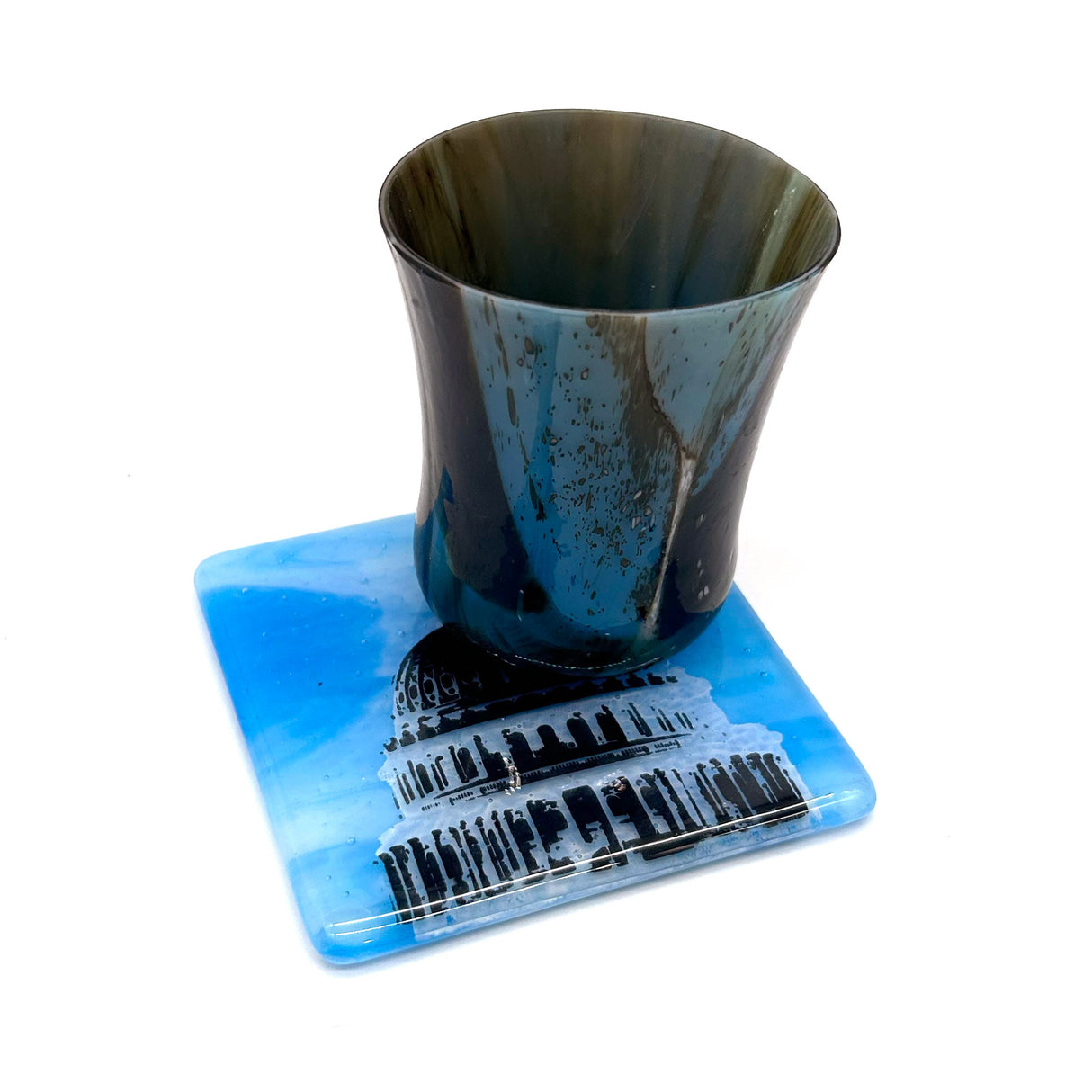 Washington DC Capitol Dome Fused Glass 4" Single Coaster