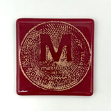 Washington DC Metro Token Fused Glass 4" Single Coaster