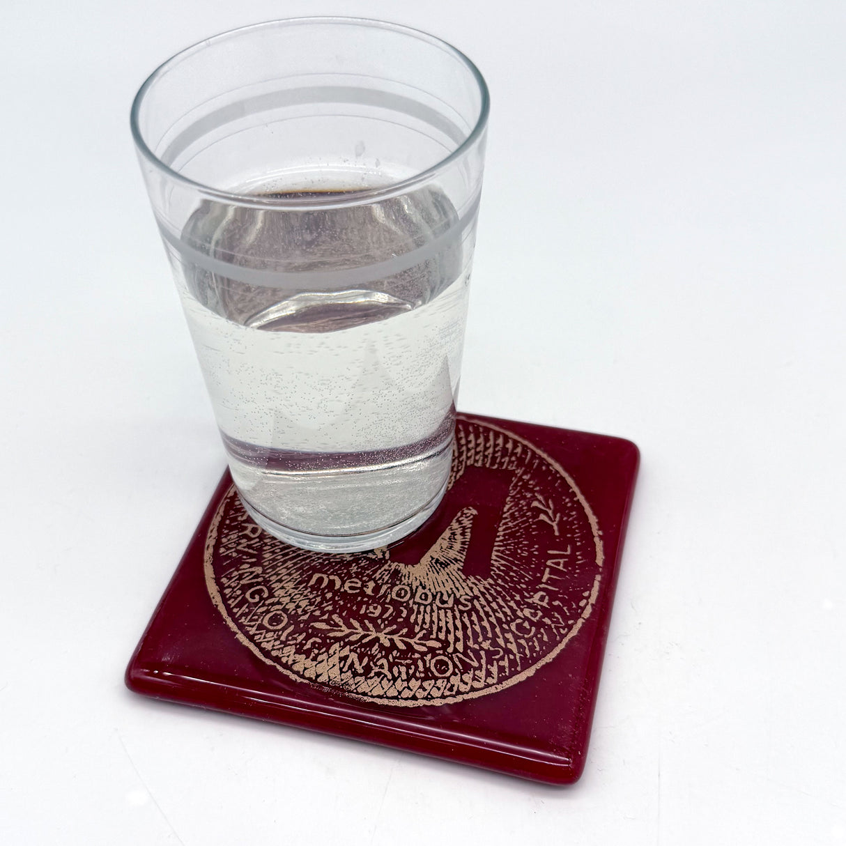 Washington DC Metro Token Fused Glass 4" Single Coaster