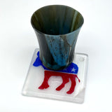 Democratic Donkey Political Fused Glass 4" Single Coaster