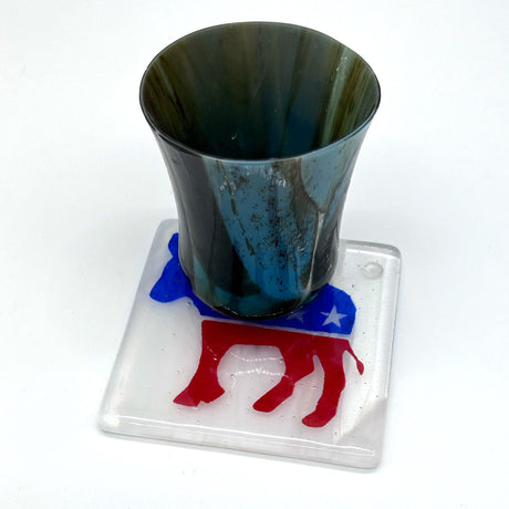 Democratic Donkey Political Fused Glass 4" Single Coaster