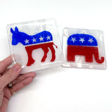 Republican Elephant Political Fused Glass 4" Single Coaster