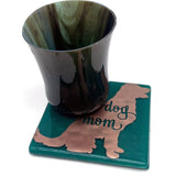 Dog Mom Handmade 4" Single Fused Glass Coaster