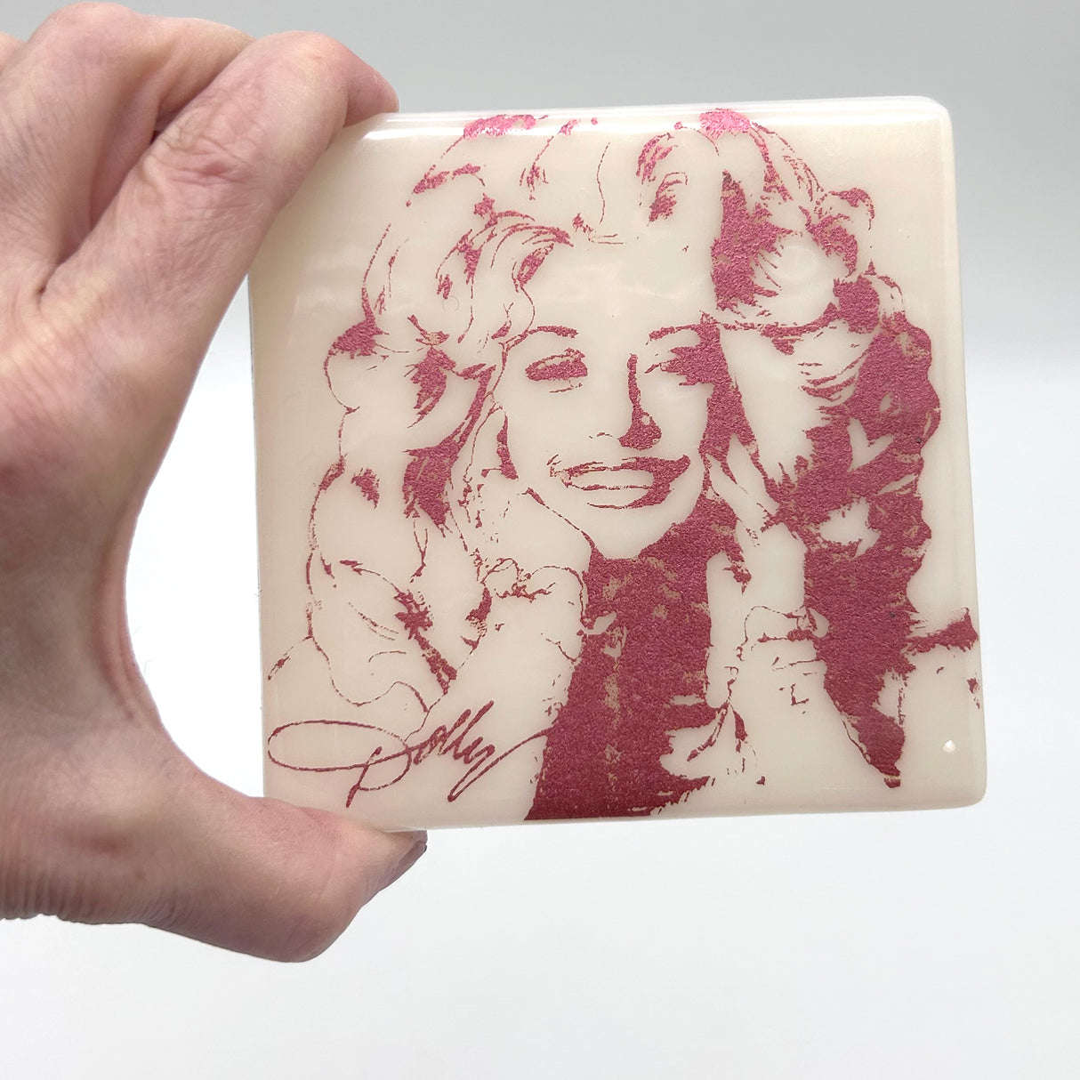 Dolly Handmade 4" Handmade Fused Glass Coaster