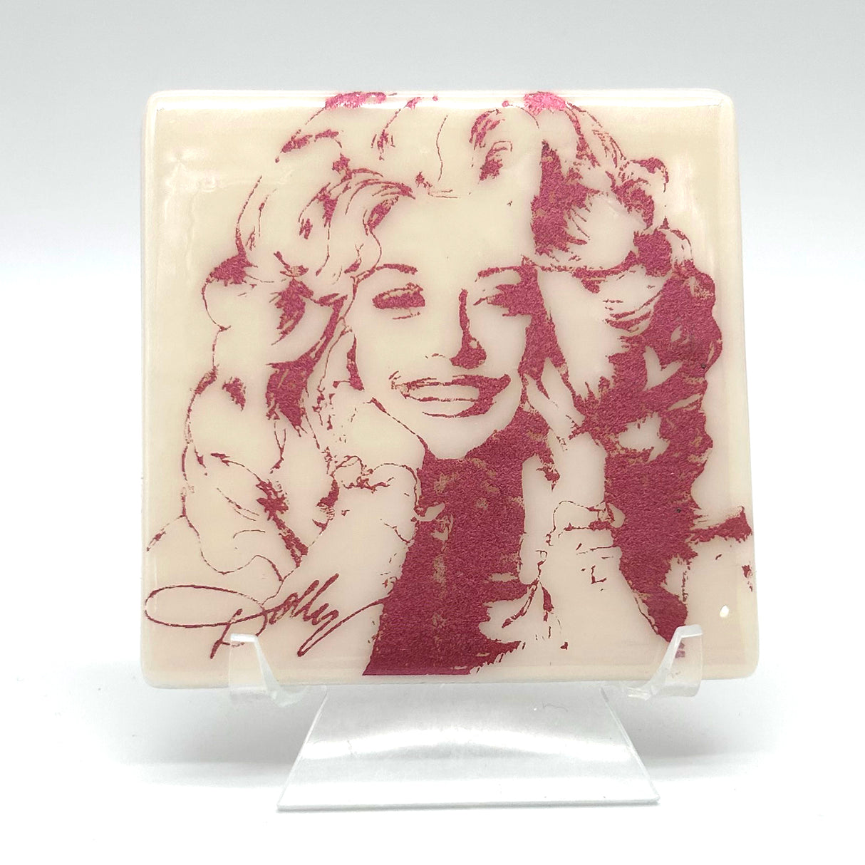 Dolly Handmade 4" Handmade Fused Glass Coaster