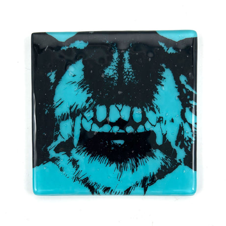 Dr. Teeth (Dog) Handmade 4" Handmade Fused Glass Coaster