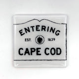 Entering Cape Cod Fused Glass 4" Single Coaster - made to order