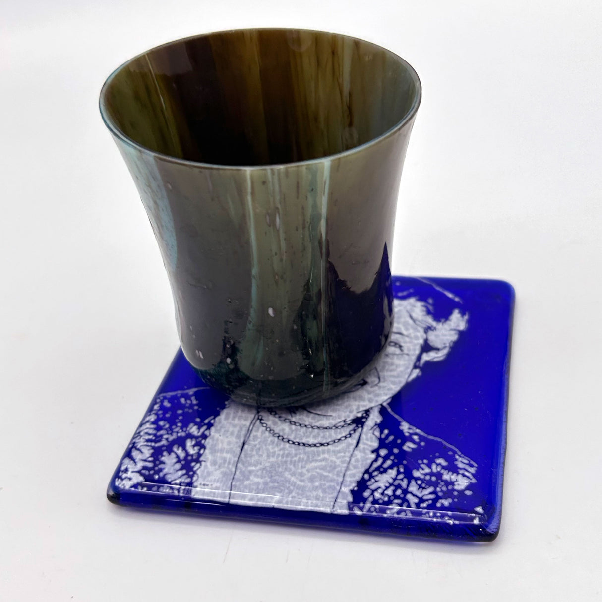 Eleanor Roosevelt (Smile)  Fused Glass 4" Single Coaster