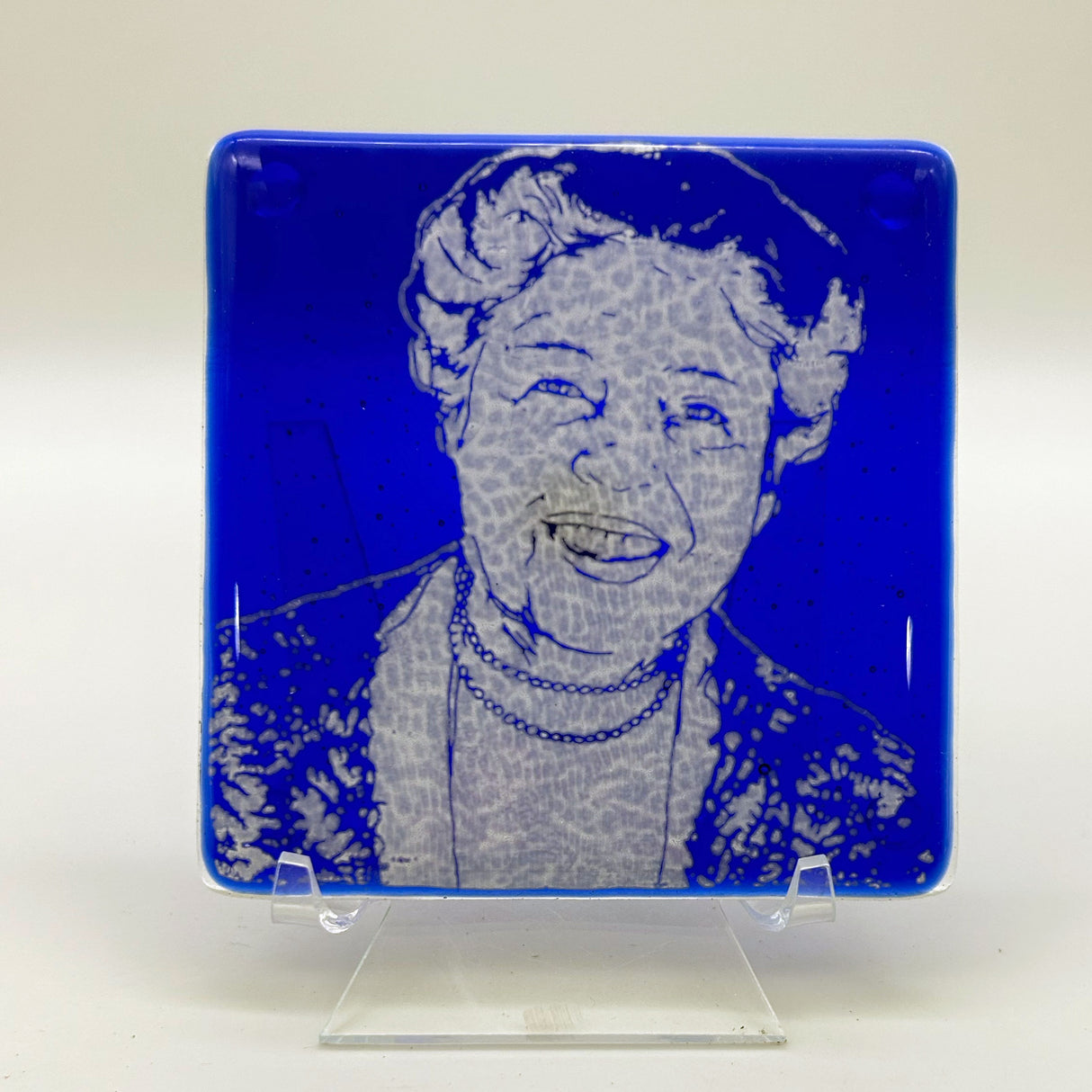 Eleanor Roosevelt (Smile)  Fused Glass 4" Single Coaster