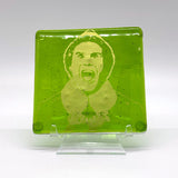 Elf Christmas Fused Glass 4" Single Coaster