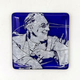 Franklin Delano Roosevelt FDR (Smile)  Fused Glass 4" Single Coaster