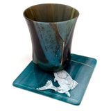 Gone Fishing Fused Glass 4" Single Coaster