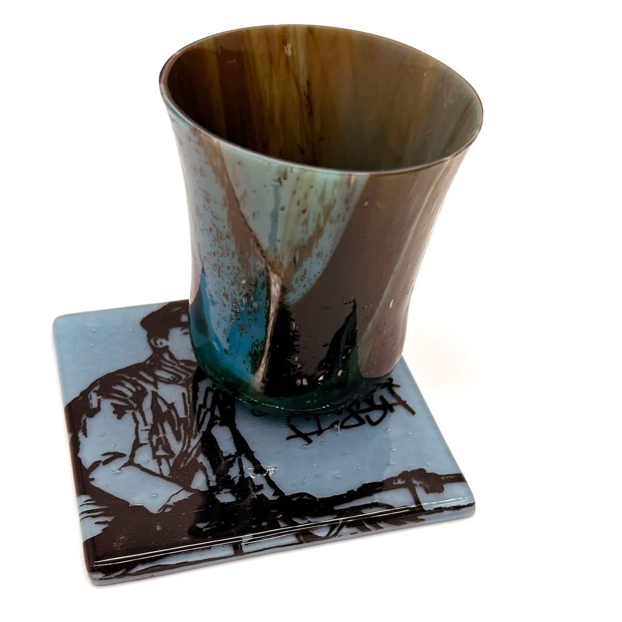Grandmaster Flash  Fused Glass 4" Single Coaster