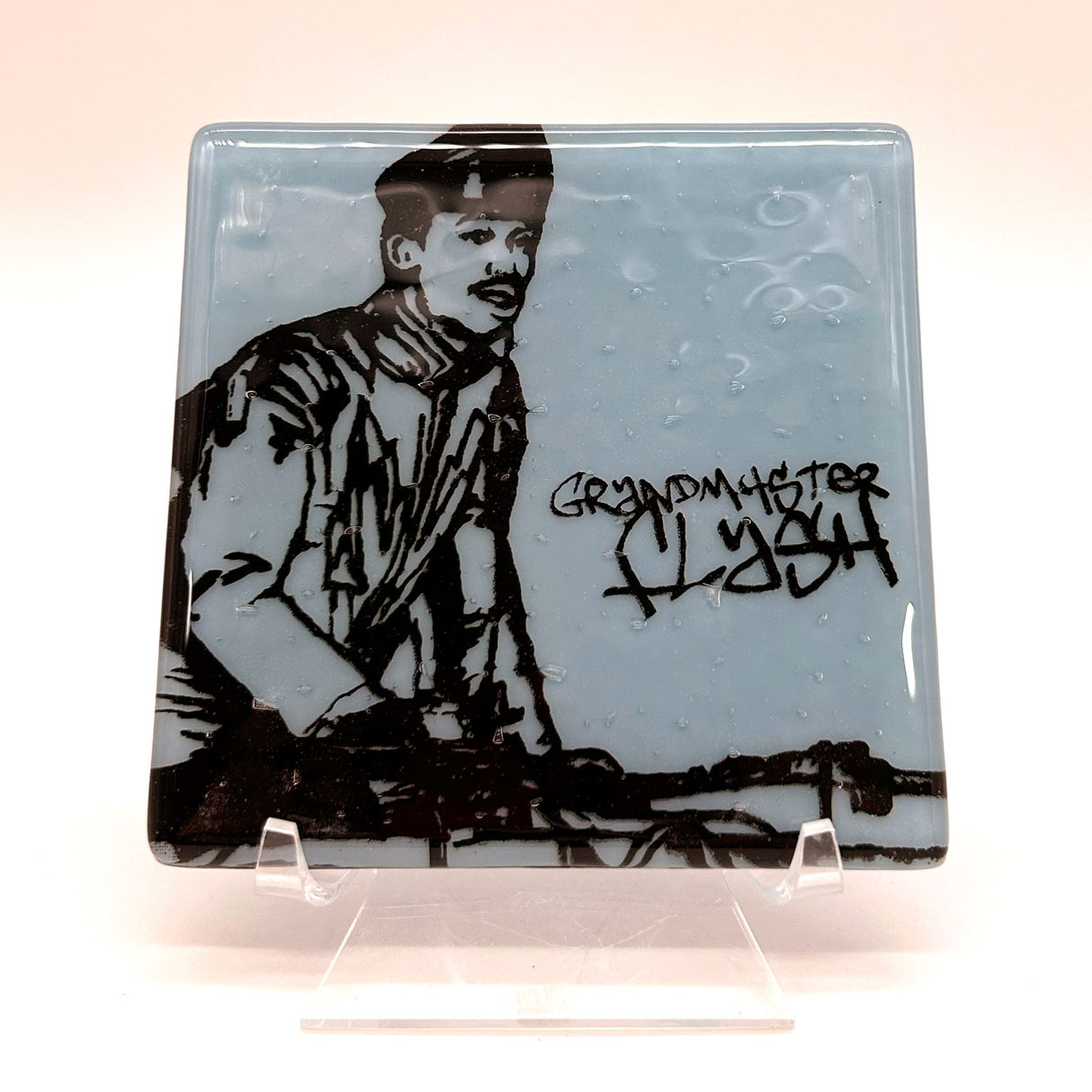 Grandmaster Flash  Fused Glass 4" Single Coaster