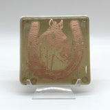 Horse Girl Handmade 4" Single Fused Glass Coaster