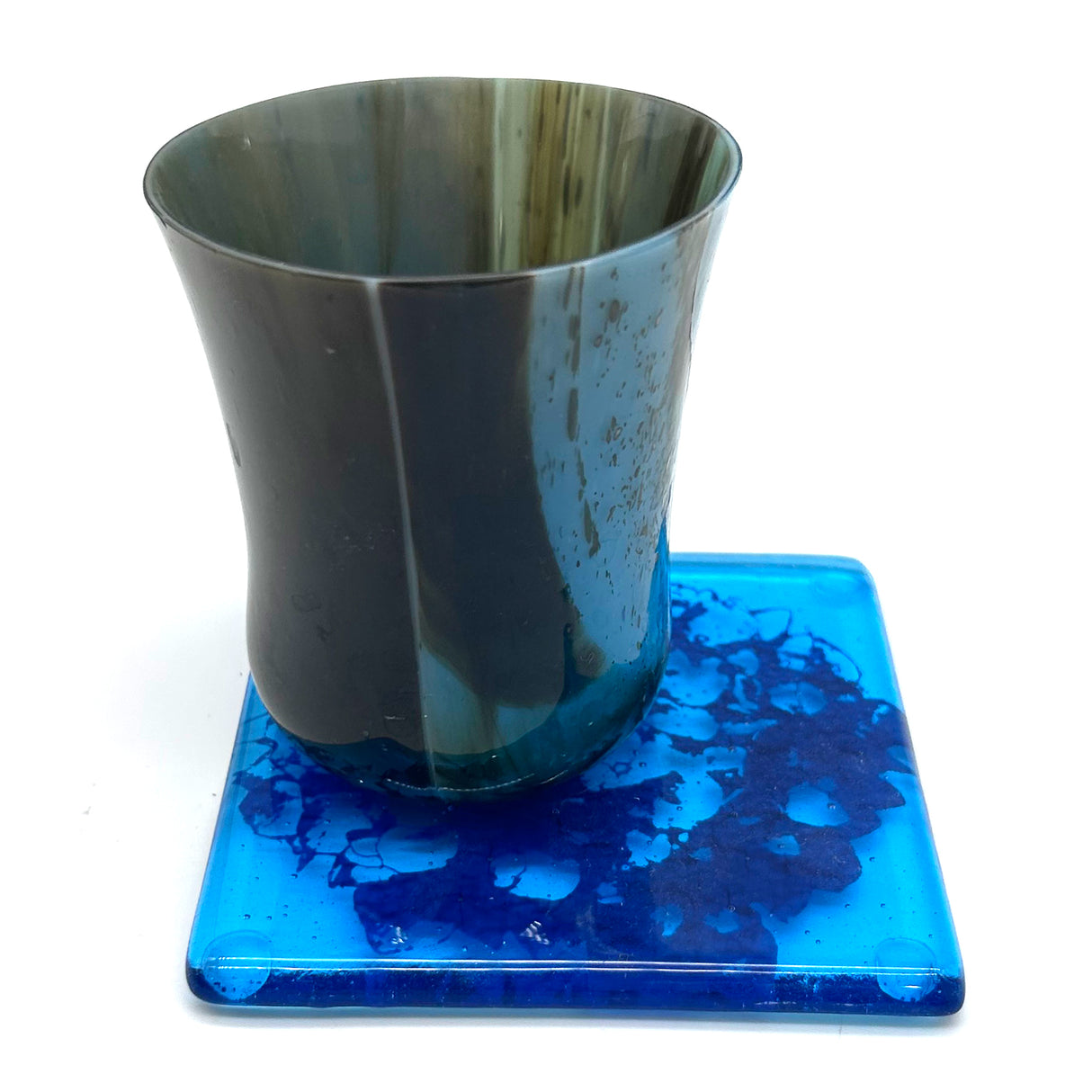 Hydrangea Handmade 4" Handmade Fused Glass Coaster