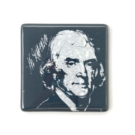 Thomas Jefferson Handmade 4" Handmade Fused Glass Coaster