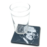 Thomas Jefferson Handmade 4" Handmade Fused Glass Coaster