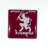 Krampus 4" Handmade Fused Glass Bar Coaster