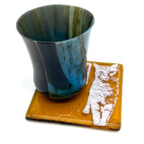 Time Spent With Cats is Never Wasted Fused Glass 4" Single Coaster