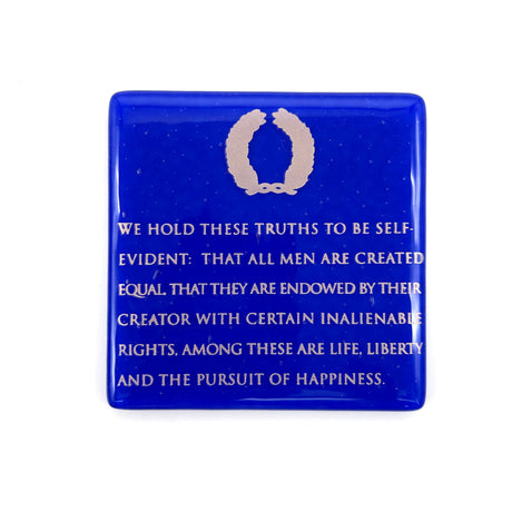 Life, Liberty Handmade 4" Handmade Fused Glass Coaster