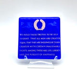 Life, Liberty Handmade 4" Handmade Fused Glass Coaster
