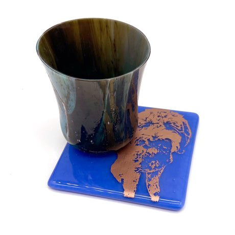 Life Is Better With A Dog Fused Glass 4" Single Coaster