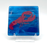 New England Lobster Fused Glass 4" Single Coaster