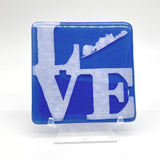 LOVE the Hamptons Fused Glass 4" Single Coaster