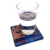 Minneapolis Sunset Skyline Fused Glass 4" Single Coaster