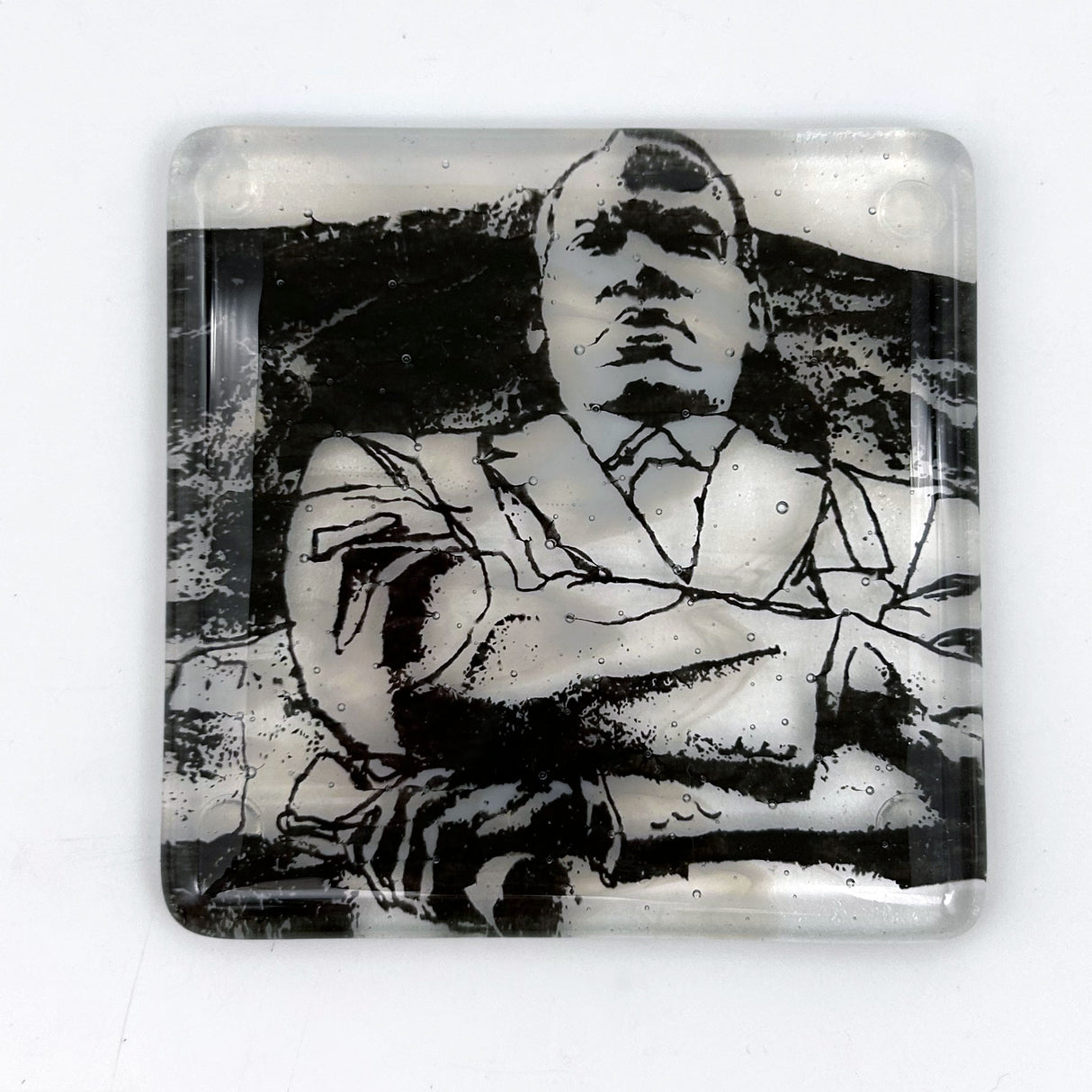 Dr. Martin Luther King Jr. Memorial  Fused Glass 4" Single Coaster