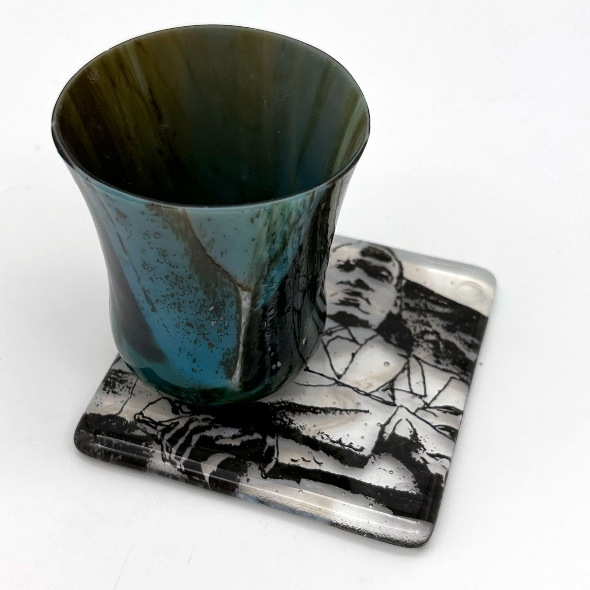 Dr. Martin Luther King Jr. Memorial  Fused Glass 4" Single Coaster